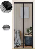 WENT magnetinė tinklinė durų užuolaida nuo vabzdžių, 100 × 220 cm, juoda, lengvai montuojama