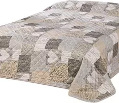Rankšluostis Delindo Lifestyle lovatiesė dviems lovoms, ruda, skiautinių dizainas, poliesteris, 220 × 240 cm
