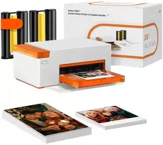 Spausdintuvas - Liene Amber M110 Nešiojamas Nuotraukų Spausdintuvas, 4x6" Spaudiniai, 3x3" lipdukai, Bluetooth, Balta