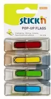 Stickxb4N *Plastikiniai žymekliai Stick´N 26018, 45x12mm, strėlytės formos, 4 spalvos po 30 vnt.,blisteryje