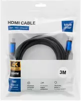 Cable HDMI 2.0 Blue Star 4K 120Hz - High Speed, HDR, ARC, Ethernet, AWM, 18Gbps 1,5 m juodas