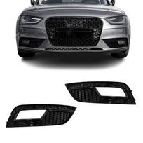 RS išvaizdos Priešrūkinių Grotelės, komplektas skirtas Audi A4 B8.5 (12-15), juodos blizgios