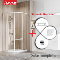 Dušo kabinų komplektas Ravak SET 1 SKCP4-90 dušo kabina su padėklu Elipso Pro-90