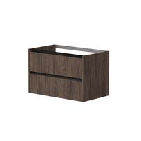 Vonios spintelė Kame City 80cm 2 stalčiai, Po stalviršiu, Be praustuvo, juodi profiliai Rudos ąžuolo BUC/8-3DR/20P2