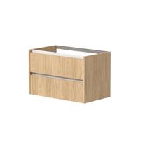 Vonios spintelė Kame City 80cm 2 stalčiai, Po stalviršiu, Be praustuvo, Balti profiliai, Šviesus ąžuolas BUC/8-3DR/35P3
