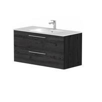 Vonios spintelė Kame Gama 100cm 2 stalčiai (push to open), be kriauklės, Juodasis ąžuolas BU/10-3DR/1-PO