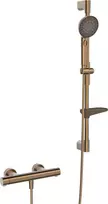 Hansa Prisma – dušo komplektas su termostatu, 3 srovių tipai, šlifuotas bronzos spalvos 4813042181