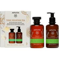 Apivita Tonic Mountain Tea Shower Gel & Body Milk Set dovanų rinkinys spindesiui ir drėkinimui suteikti