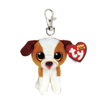 TY Beanie Boos pakabukas šuo HUGO rudas ir baltas, TY35258