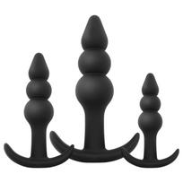 EasyToys - analinių kaiščių rinkinys - 3 dalių - juodas