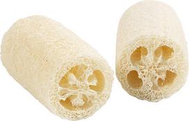 Creativ Company - Natural Loofah Sponge - Light Natural - L: 10 cm, Dia: 5,5-8 cm, 2 pc/1 pack (70028)