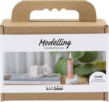 Diy Kit - Mini Craft Kit Modelling, Candle holder with shells - Off White - 1 pack (977842)
