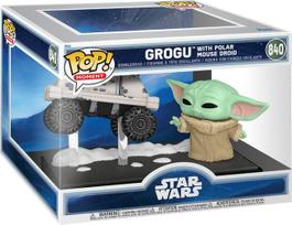 Funko POP! Vinilinė figūrėlė: Mandalorian & Grogu - Grogu with Polar Mouse Droid (Moment)