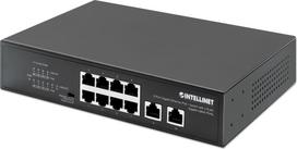 Intellinet 8-Port Gigabit Ethernet PoE+ Switch with 2 RJ45 Gigabit Uplink Ports, IEEE 802.3at/af Power over Ethernet (PoE+/PoE) Compliant, 120 W, Endspan, Desktop (WITH C14 2 PIN POWER CORD)