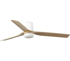 FARO 33829WT1S-LED Dimeriuojamas ventiliatorius PUNT TUB M, 18W/230V, CCT, skersmuo 132 cm, smėlinė/balta (WT) + nuotolinis pultas (DO)