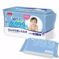 Lec.Be japoniškos drėgnos servetėlės kūdikiams 99,9 % vandens, 240 vnt. (3 x 80 vnt.)