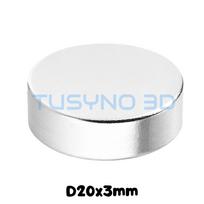 Neodimio magnetai D20x3 mm – magnetai 3D spausdinimui 10 vnt. pakuotėje