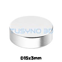 Neodimio magnetai D15x3 mm – magnetai 3D spausdinimui 10 vnt. pakuotėje