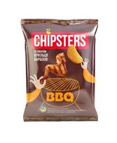 Bulvių traškučiai CHIPSTER'S, banguoti, BBQ vištienos sparnelių skonio, 60 g