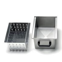 Nerūdijančio plieno padėklas su išleidimo filtru (10–18 kg)