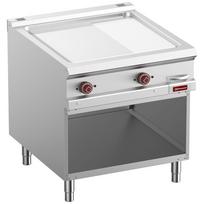 Elektrinė keptuvė 2/3 lygi ir 1/3 su grioveliais, chromuota, mod. 1/1, atvira spintelė