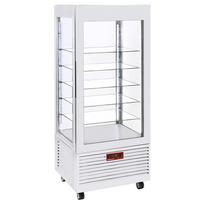 4 pusių vitrina, teigiamai temperatūrai, 5 stiklinės lentynos, ventiliuojama, 480 l, BALTA