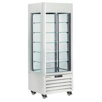 FULL vitrina 440 l, 5 stikliniai lygiai, vėdinama – LEDAI IR KEPINIAI – BALTA