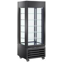 FULL vitrina 440 l, 5 stikliniai lygiai, vėdinama – KONDITERIJOS GAMINIAI – JUODA