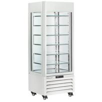 Vitrina „FULL glazed“ 440 l, 6 stikliniai lygiai, statinė – LEDAI – BALTA
