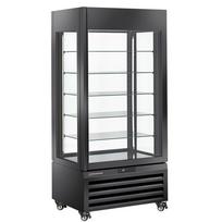 FULL vitrina 600 l, 5 stikliniai lygiai, vėdinama –  PYRAGAI – JUODA