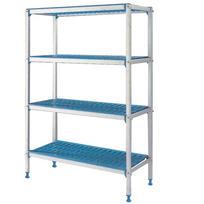 Linijinė stelažo konstrukcija iš anoduoto aliuminio, 4 lygiai „Modular Rack“