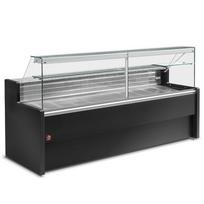 Šaldomoji vitrina su tiesia 90° stiklo plokšte, su atsarga – BLACK+KIT stumdomasis plexiglasas RO25/... sudėtis: