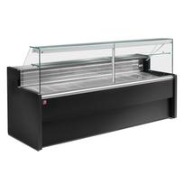 Šaldomoji vitrina su tiesiu 90° stiklo skydeliu, su rezervu – JUODA