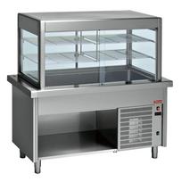 Šaldoma vitrina ir šaldomas rezervuaras ant spintelės 4x GN 1/1