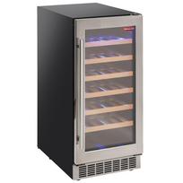 Vyno spintelė, vėdinama, nerūdijančio plieno durys, 106 l, JUODA