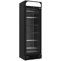 Vėdinama vitrina 374 litrai – 5 fiksuoti lygiai su apšvietimu – JUODA