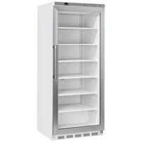 Šaldiklis, stiklinės durys, statinis, 600 litrų – baltas