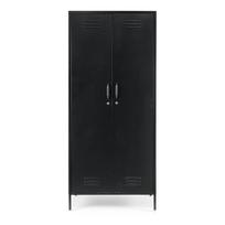 Juodos spalvos iš metalo su užraktu spintelė 80x185x50 cm Cambridge – Yes Everyday