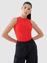Moteriški crop - top slim marškinėliai - raudoni