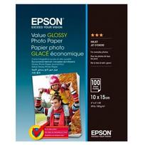 "epson value glossy photo paper", c13s400039, fotopopierius, blizgus, baltas, 10x15 cm, 183 g/m2, 100 vnt., rašalinis