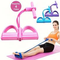 6 Vamzdelių Pasipriešinimo Guma su Pedalais ir Rankenomis (mėlyna)