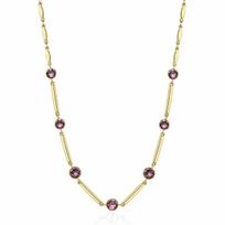 Karoliai - BROSWAY - BFF159 - Auksu padengtas - Violetiniai kristalai - 47 cm