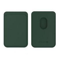 Dėklas Evelatus Universal iPhone Genuine leather wallet with MagSafe Dark Žalias