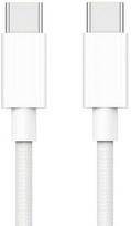iLike CP CBL5 Pītas virves 65W PD USB-C uz USB-C Datu un uzlādes 1m Vads Balts (OEM)