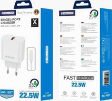 JELLICO sieninis pakrovėjas AK165 22,5W 1xUSB QC3.0 + laidas Lightning Baltas