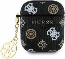 Guess PU 4G Peony Charm Apple AirPods 1/2 dėklas jūsų ausinėms juodos spalvos