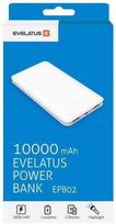 Evelatus Zewnętrzny išorinė baterija Universal Power Bank EPB02 10000mAh Baltas (EPB02W)