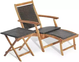 Lauko baldų komplektas Rataninės kėdės Mix Brown 2 vnt.
