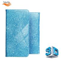 TakeMe 3D-Crystal Shine Magnetic Fix Book Dėklas, skirtas Samsung Galaxy A72 (A726) 5G Mėlyna