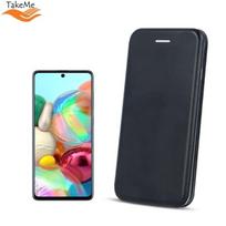 Pferd TakeMe Diva serijos ekologiškos odos itin plonas atverčiamas dėklas su lenktais šonais, skirtas Samsung Galaxy A72 (A726) juodas